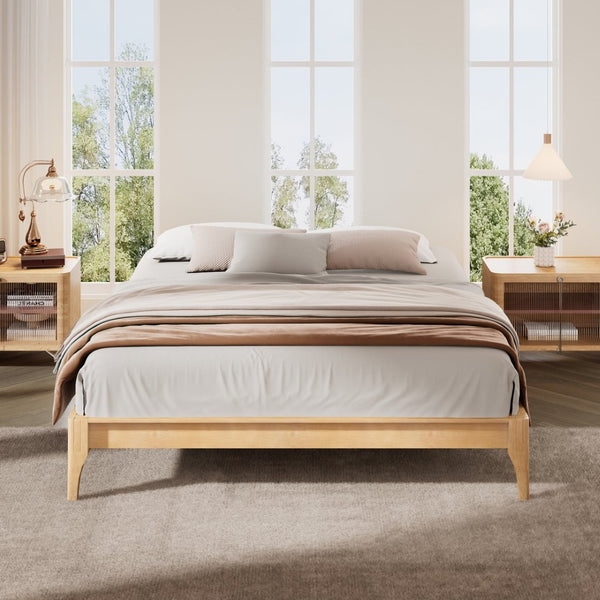 English Elm 12 Inch Full Bamboo Platform Bed Solid Wood Frame Low Profile No Box Spring Needed N701P192143N