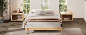English Elm 12 Inch Full Bamboo Platform Bed Solid Wood Frame Low Profile No Box Spring Needed N701P192143N