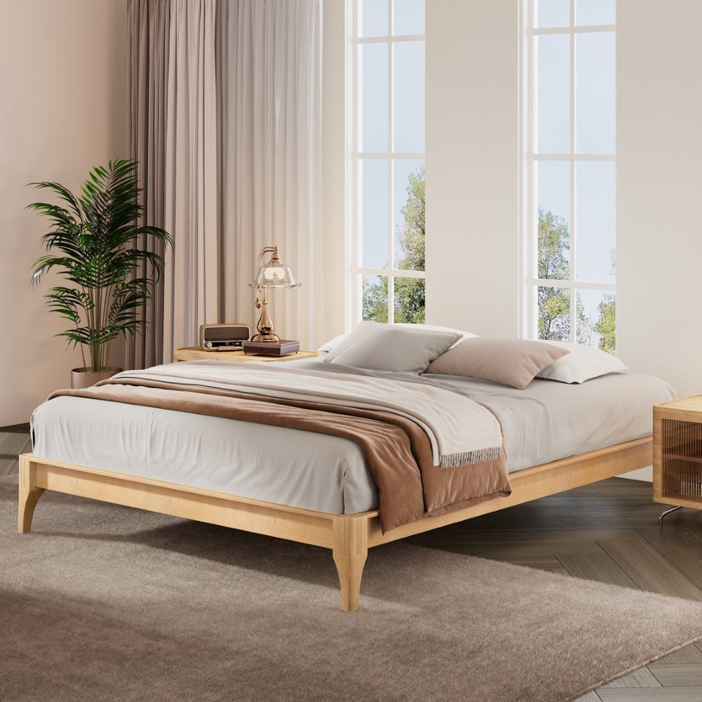 English Elm 12 Inch Full Bamboo Platform Bed Solid Wood Frame Low Profile No Box Spring Needed N701P192143N