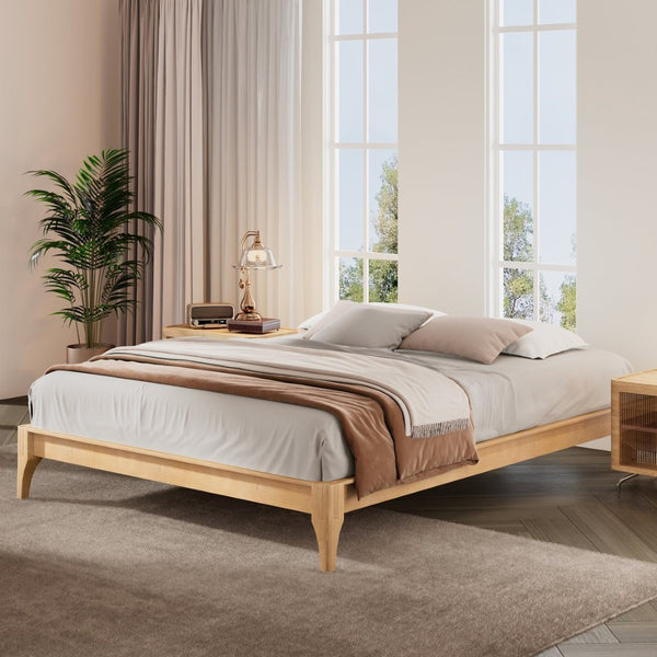 English Elm 12 Inch Full Bamboo Platform Bed Solid Wood Frame Low Profile No Box Spring Needed N701P192143N