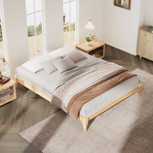 English Elm 12 Inch Full Bamboo Platform Bed Solid Wood Frame Low Profile No Box Spring Needed N701P192143N