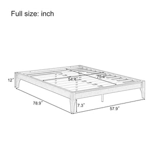 English Elm 12 Inch Full Bamboo Platform Bed Solid Wood Frame Low Profile No Box Spring Needed N701P192143N
