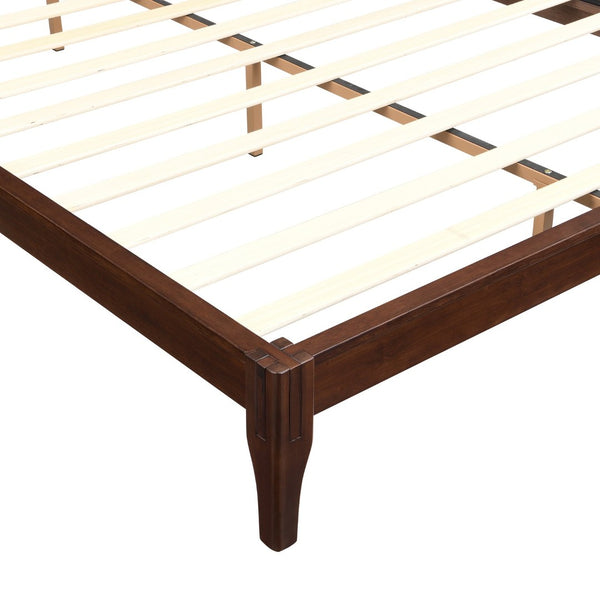 English Elm 12 Inch Queen Solid Bamboo Platform Bed Low Profile Frame with Slat Support Chocolate N701P192144Q