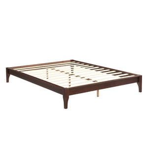 English Elm 12 Inch Queen Solid Bamboo Platform Bed Low Profile Frame with Slat Support Chocolate N701P192144Q