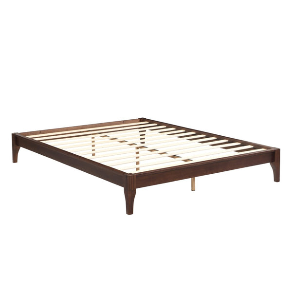 English Elm 12 Inch Queen Solid Bamboo Platform Bed Low Profile Frame with Slat Support Chocolate N701P192144Q