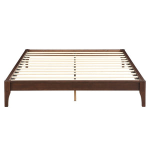 English Elm 12 Inch Queen Solid Bamboo Platform Bed Low Profile Frame with Slat Support Chocolate N701P192144Q
