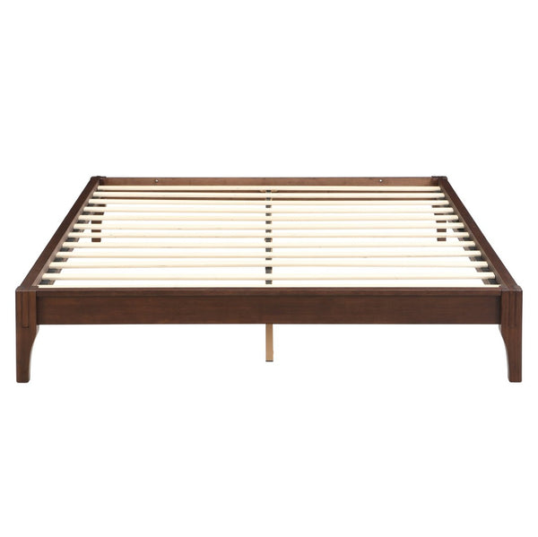 English Elm 12 Inch Queen Solid Bamboo Platform Bed Low Profile Frame with Slat Support Chocolate N701P192144Q