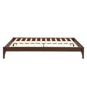 English Elm 12 Inch Queen Solid Bamboo Platform Bed Low Profile Frame with Slat Support Chocolate N701P192144Q