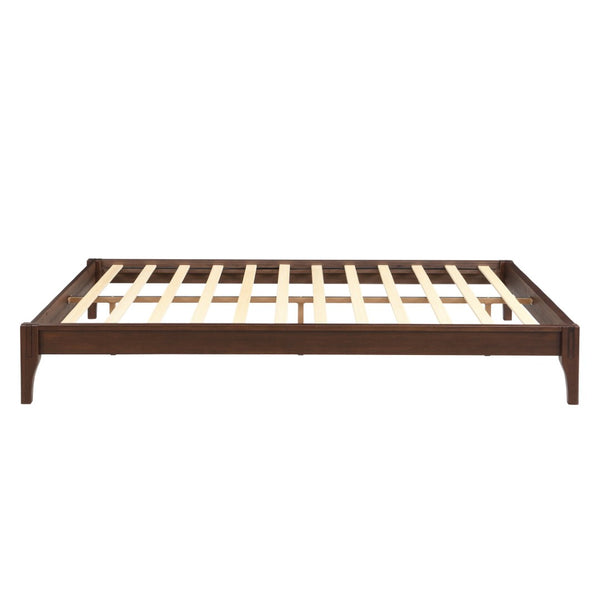 English Elm 12 Inch Queen Solid Bamboo Platform Bed Low Profile Frame with Slat Support Chocolate N701P192144Q