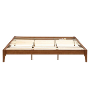 English Elm 12 Inch King Solid Bamboo Platform Bed Organic Grain Frame with Plywood Slat Support Brown N701P192145D