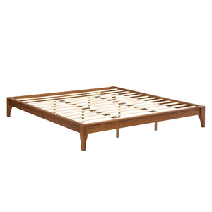 English Elm 12 Inch King Solid Bamboo Platform Bed Organic Grain Frame with Plywood Slat Support Brown N701P192145D