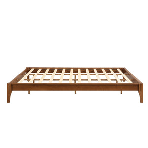English Elm 12 Inch King Solid Bamboo Platform Bed Organic Grain Frame with Plywood Slat Support Brown N701P192145D