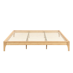 English Elm 12 Inch King Solid Bamboo Platform Bed Organic Grain Frame with Plywood Slat Support Natural N701P192145N