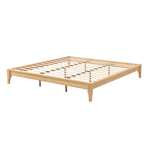 English Elm 12 Inch King Solid Bamboo Platform Bed Organic Grain Frame with Plywood Slat Support Natural N701P192145N