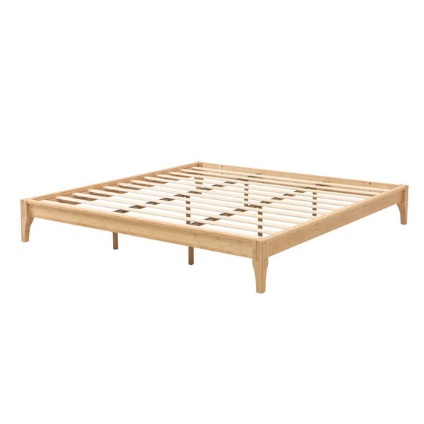 English Elm 12 Inch King Solid Bamboo Platform Bed Organic Grain Frame with Plywood Slat Support Natural N701P192145N