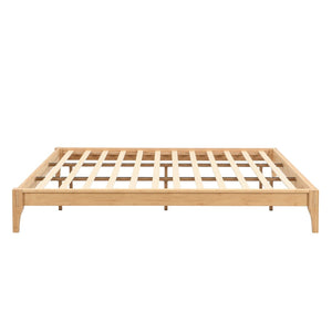 English Elm 12 Inch King Solid Bamboo Platform Bed Organic Grain Frame with Plywood Slat Support Natural N701P192145N