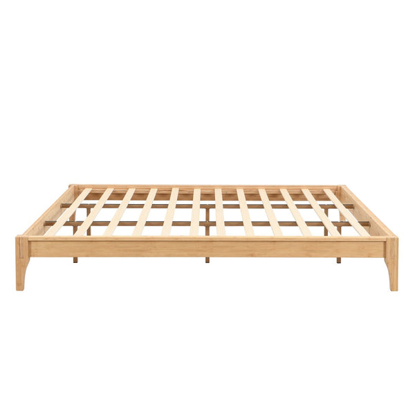 English Elm 12 Inch King Solid Bamboo Platform Bed Organic Grain Frame with Plywood Slat Support Natural N701P192145N