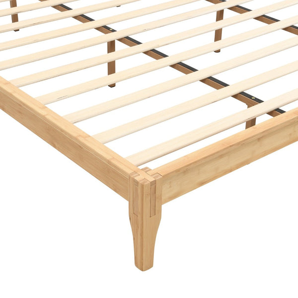 English Elm 12 Inch King Solid Bamboo Platform Bed Organic Grain Frame with Plywood Slat Support Natural N701P192145N