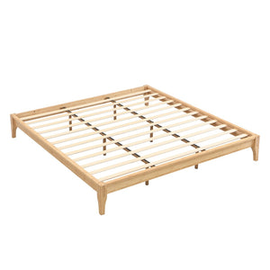 English Elm 12 Inch King Solid Bamboo Platform Bed Organic Grain Frame with Plywood Slat Support Natural N701P192145N