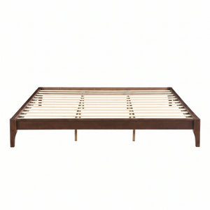 English Elm 12 Inch King Solid Bamboo Platform Bed Organic Grain Frame with Plywood Slat Support Chocolate N701P192145Q