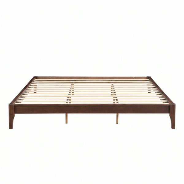 English Elm 12 Inch King Solid Bamboo Platform Bed Organic Grain Frame with Plywood Slat Support Chocolate N701P192145Q