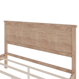 English Elm Mid-Century Full Platform Bed Solid Pine Tapered Legs No Box Spring Slat Support Seadrift N701P193471N