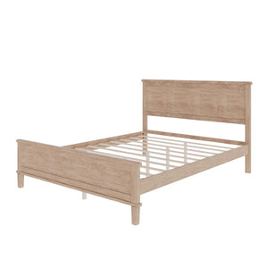 English Elm Mid-Century Full Platform Bed Solid Pine Tapered Legs No Box Spring Slat Support Seadrift N701P193471N