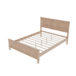 English Elm Mid-Century Full Platform Bed Solid Pine Tapered Legs No Box Spring Slat Support Seadrift N701P193471N