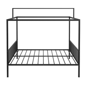 English Elm 3-In-1 Convertible Montessori Metal House Bed Grows From Toddler Floor to Teen Platform Black N701P322274B
