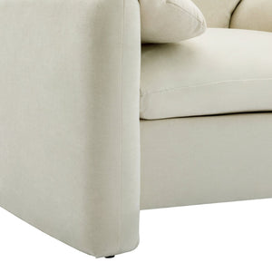 English Elm Modern Chenille Oversized Accent Chair Curved Open Back Lounge Seat for Living Room Cream N701P326068C