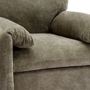 English Elm Modern Chenille Oversized Accent Chair Curved Open Back Lounge Seat for Living Room Green N701P326068G