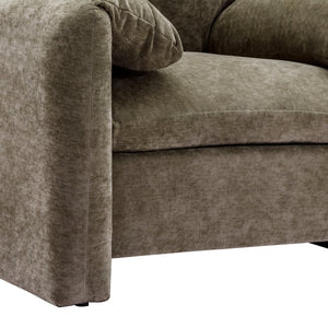 English Elm Modern Chenille Oversized Accent Chair Curved Open Back Lounge Seat for Living Room Green N701P326068G