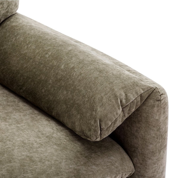 English Elm Modern Chenille Oversized Accent Chair Curved Open Back Lounge Seat for Living Room Green N701P326068G