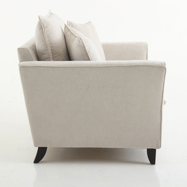 English Elm 46.3" Oversized Chenille Chair and a Half with Ruffled Arms for Living Room Lounging Cream N701P379404C