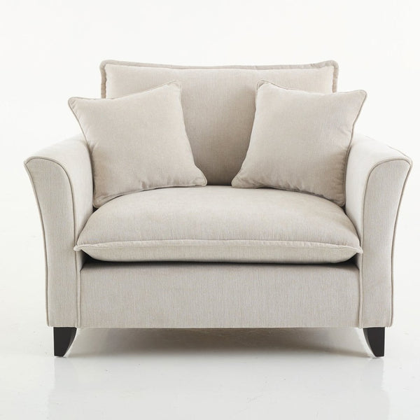 English Elm 46.3" Oversized Chenille Chair and a Half with Ruffled Arms for Living Room Lounging Cream N701P379404C