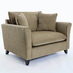 English Elm 46.3" Oversized Chenille Chair and a Half with Ruffled Arms for Living Room Lounging Green N701P379404G