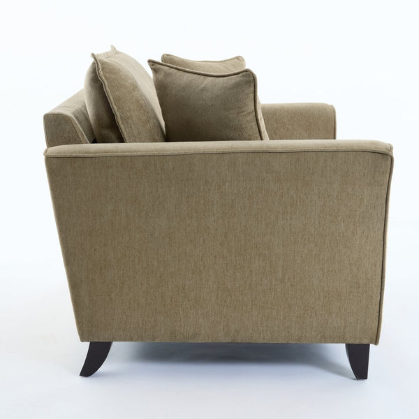 English Elm 46.3" Oversized Chenille Chair and a Half with Ruffled Arms for Living Room Lounging Green N701P379404G