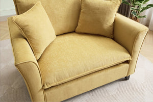 English Elm 46.3" Oversized Chenille Chair and a Half with Ruffled Arms for Living Room Lounging Yellow N701P379404Y