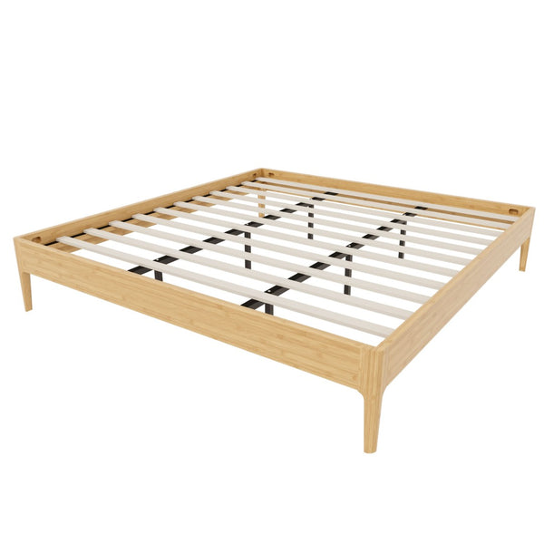 English Elm 15 Inch Solid Bamboo King Platform Bed with Metal Slat Support for Modern Bedroom Natural N701P411016N