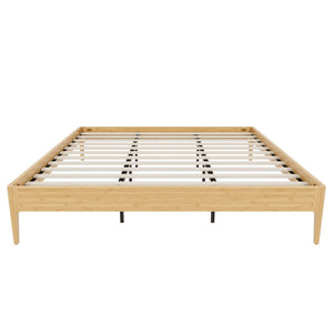 English Elm 15 Inch Solid Bamboo King Platform Bed with Metal Slat Support for Modern Bedroom Natural N701P411016N