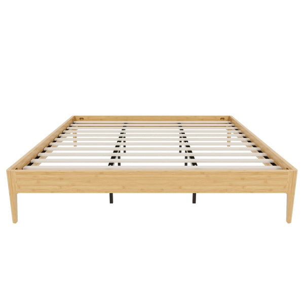 English Elm 15 Inch Solid Bamboo King Platform Bed with Metal Slat Support for Modern Bedroom Natural N701P411016N