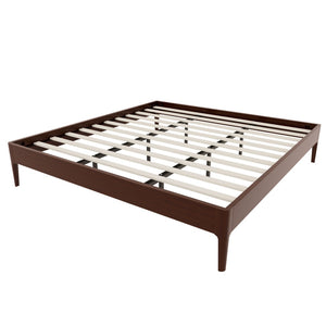 English Elm 15 Inch Solid Bamboo King Platform Bed with Metal Slat Support for Modern Bedroom Chocolate N701P411016Q