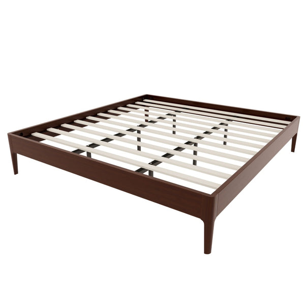 English Elm 15 Inch Solid Bamboo King Platform Bed with Metal Slat Support for Modern Bedroom Chocolate N701P411016Q