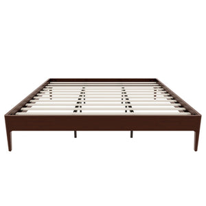 English Elm 15 Inch Solid Bamboo King Platform Bed with Metal Slat Support for Modern Bedroom Chocolate N701P411016Q