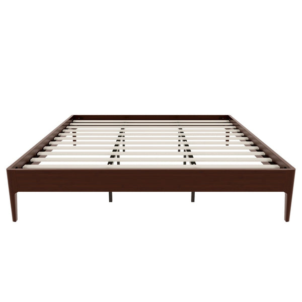 English Elm 15 Inch Solid Bamboo King Platform Bed with Metal Slat Support for Modern Bedroom Chocolate N701P411016Q