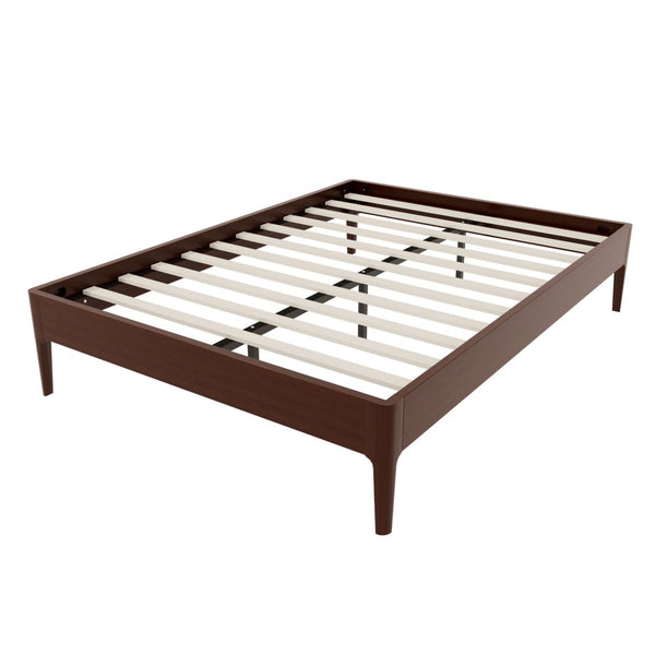 English Elm 15 Inch Solid Bamboo Full Platform Bed Minimalist Low Profile Frame with Metal Support Chocolate N701P411028Q