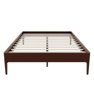 English Elm 15 Inch Solid Bamboo Full Platform Bed Minimalist Low Profile Frame with Metal Support Chocolate N701P411028Q