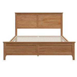 English Elm Bs701p414285s Solid Pine Platform Bed Scandinavian Low Profile Frame with Raised Headboard N701P414286S