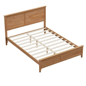 English Elm Bs701p414285s Solid Pine Platform Bed Scandinavian Low Profile Frame with Raised Headboard N701P414286S