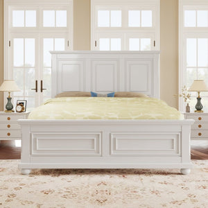 English Elm Bs701p422951k Solid Pine Traditional Bed Fretwork Headboard Farmhouse Bedroom Frame N701P422951K